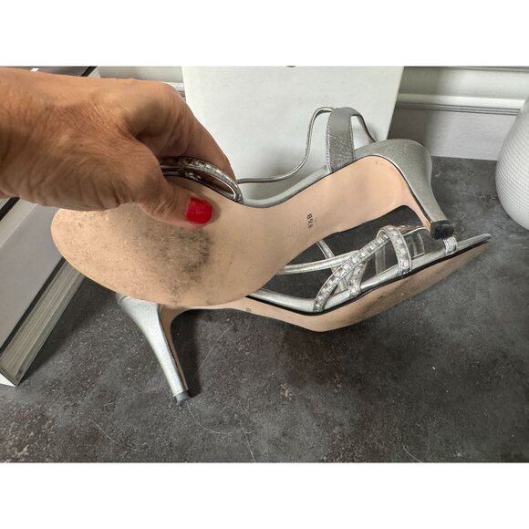 Caparros Silver Metallic Heels 8.5 - Picture 7 of 8